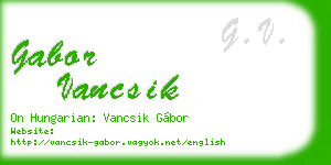 gabor vancsik business card